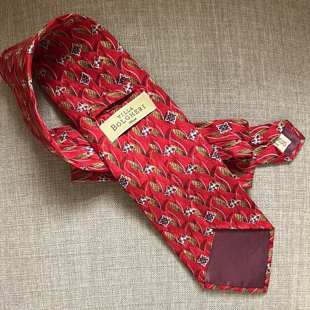 🇮🇹 Villa Bolgheri 100% Silk Tie Made In Italy; Preloved - lovely men's tie!